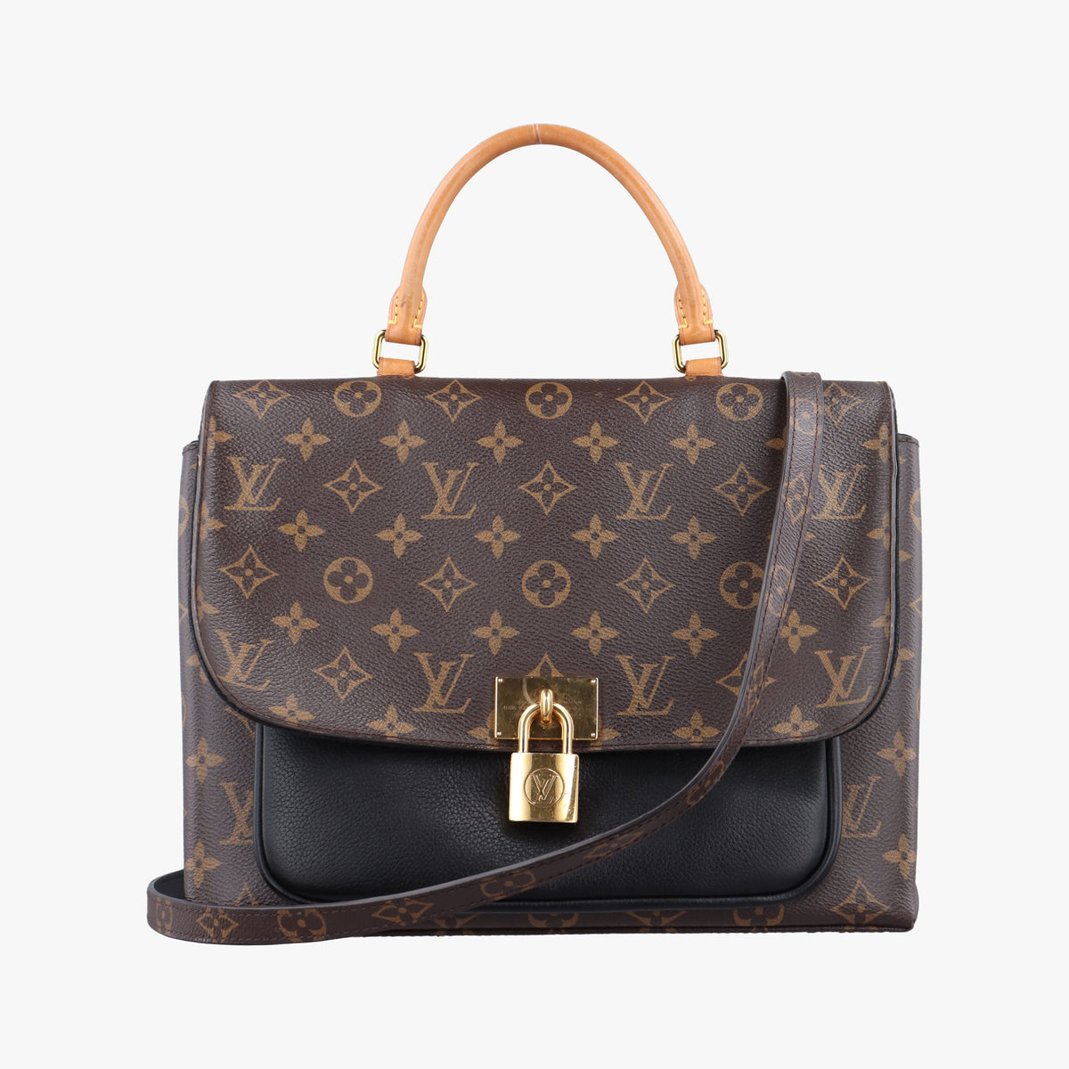 Secondhand Louis Vuitton MARIGNAN brown×black Monogram Canvas×calf leather M44259 shoulderbag | stylenewstar
