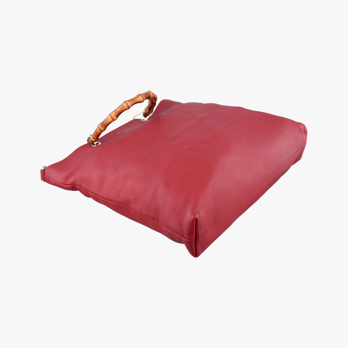 Pre-owned Gucci Bamboo Shopper Tote Red Leather 323663 shoulderbag | stylenewstar