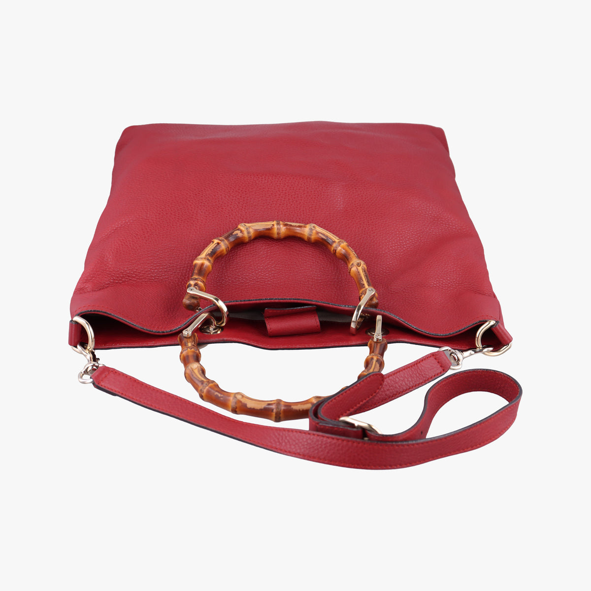 Vintage Gucci Bamboo Shopper Tote Red Leather 323663 shoulderbag | stylenewstar