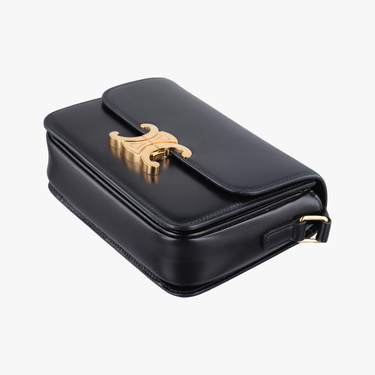 Secondhand Celine Teen Triomphe Black Leather  shoulderbag | stylenewstar
