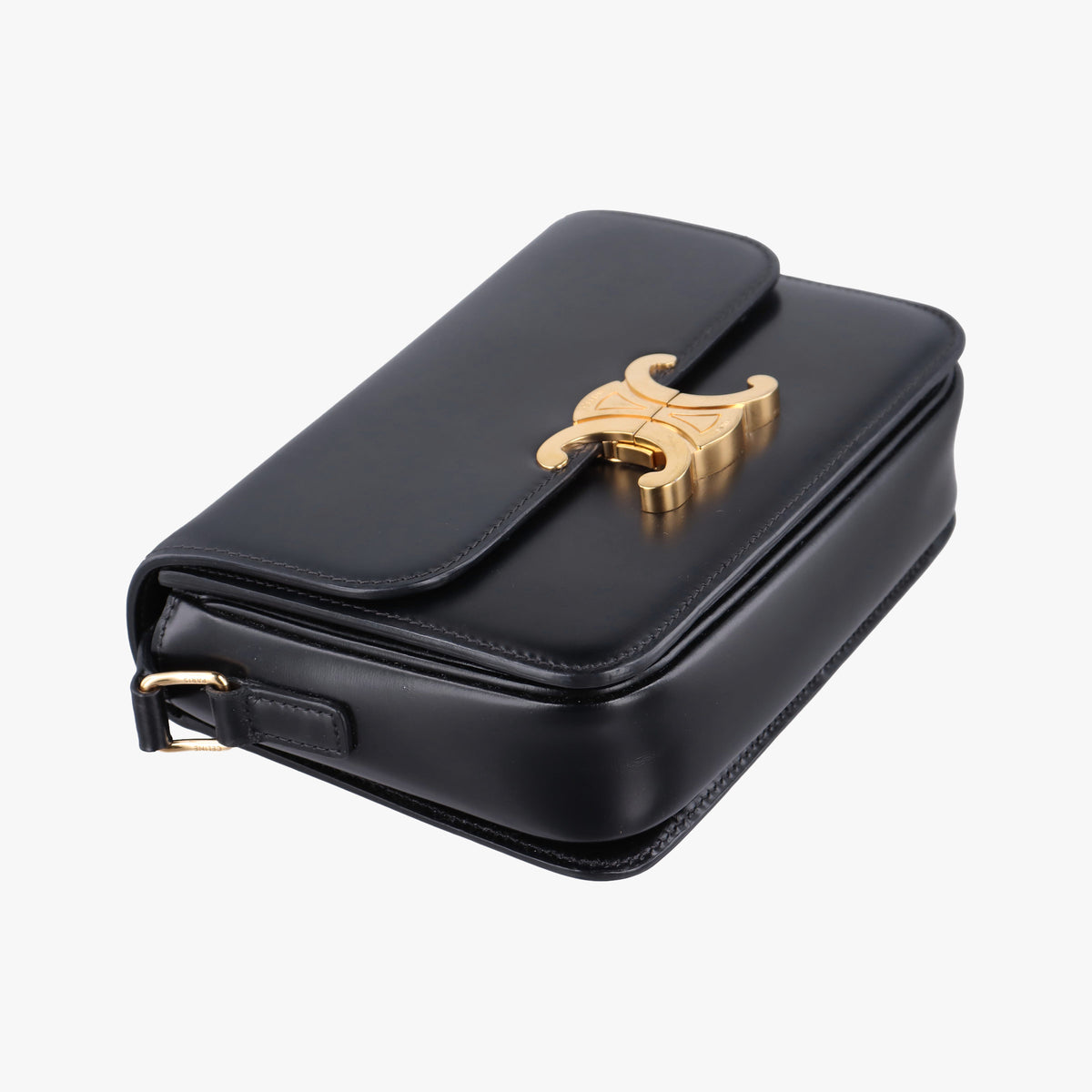 Secondhand Celine Teen Triomphe Black Leather  shoulderbag | stylenewstar