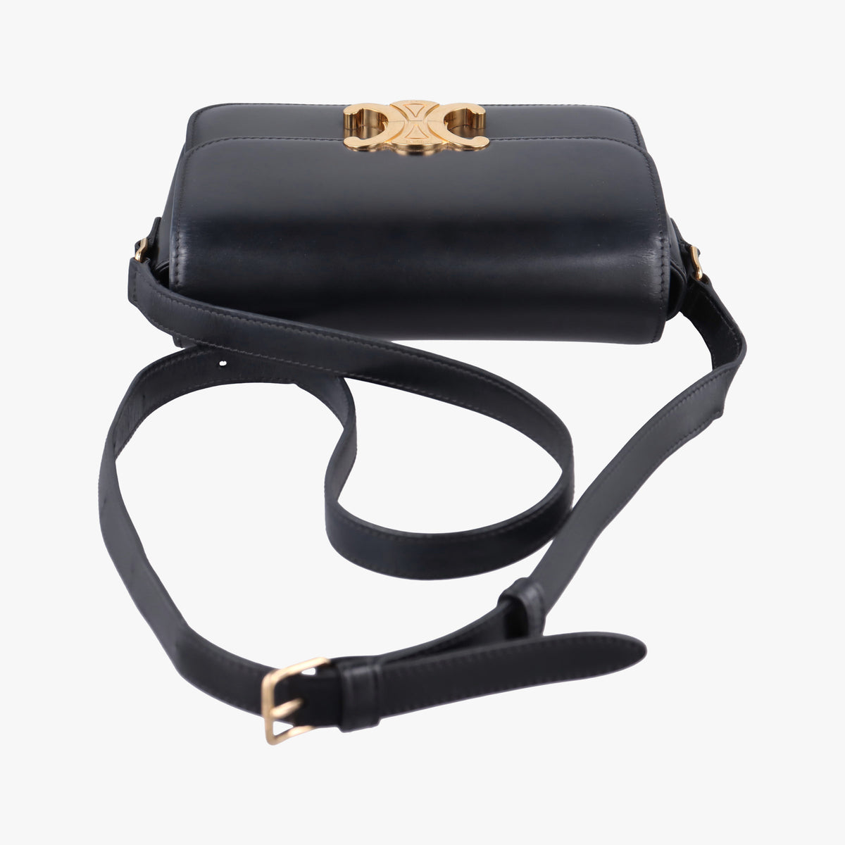Secondhand Celine Teen Triomphe Black Leather  shoulderbag | stylenewstar