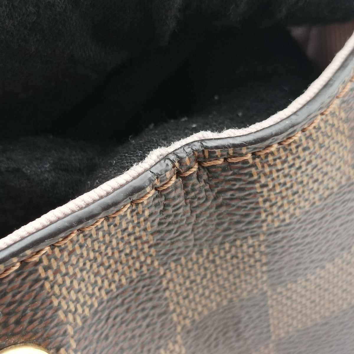 Pre-owned Louis Vuitton Bond Street EBENE×Magnolia Damier Canvas×Taurillon leather N64417 shoulderbag | stylenewstar