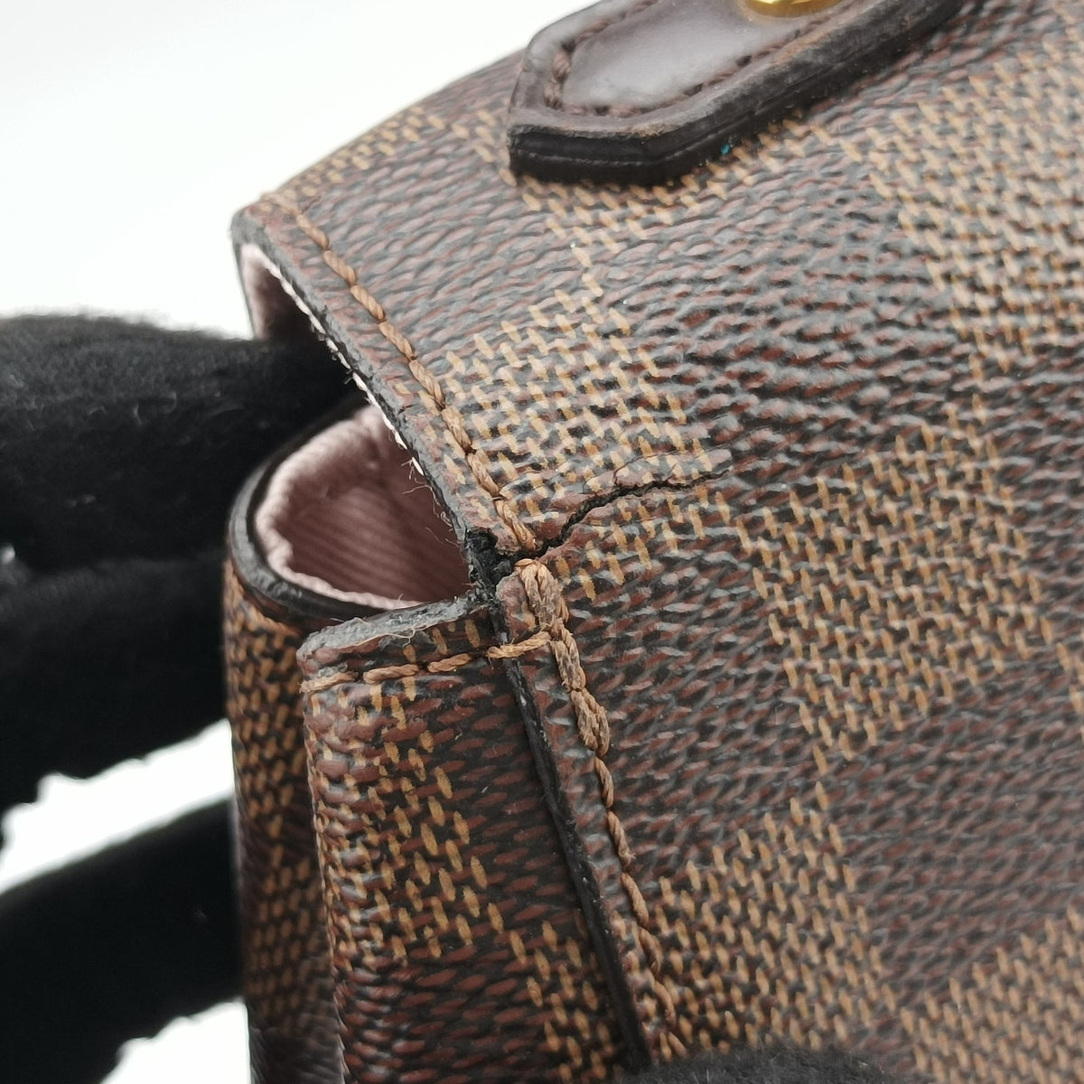 Pre-owned Louis Vuitton Bond Street EBENE×Magnolia Damier Canvas×Taurillon leather N64417 shoulderbag | stylenewstar