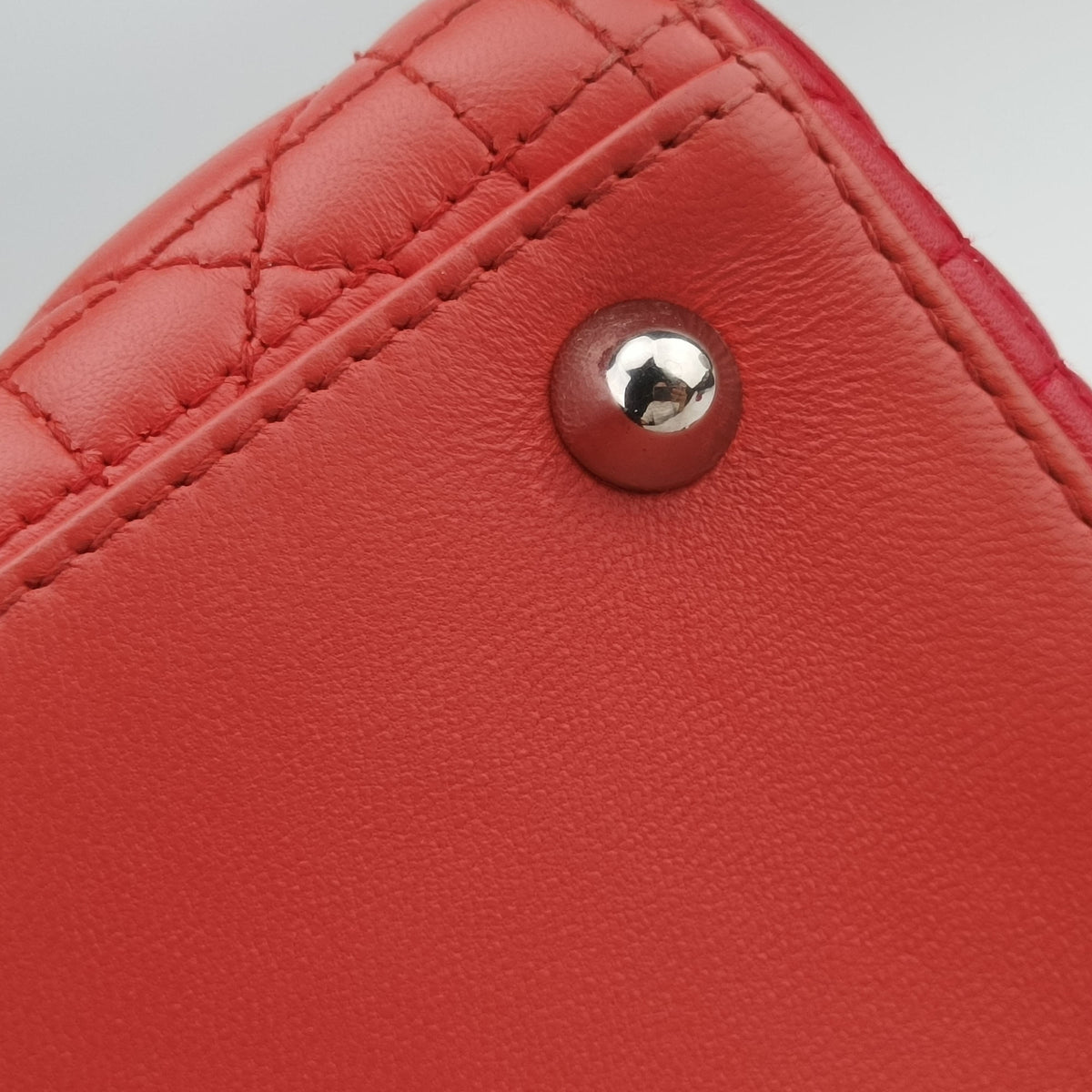 Pre-owned Christian Dior Lady Dior Orange×Pink lambskin  shoulderbag | stylenewstar