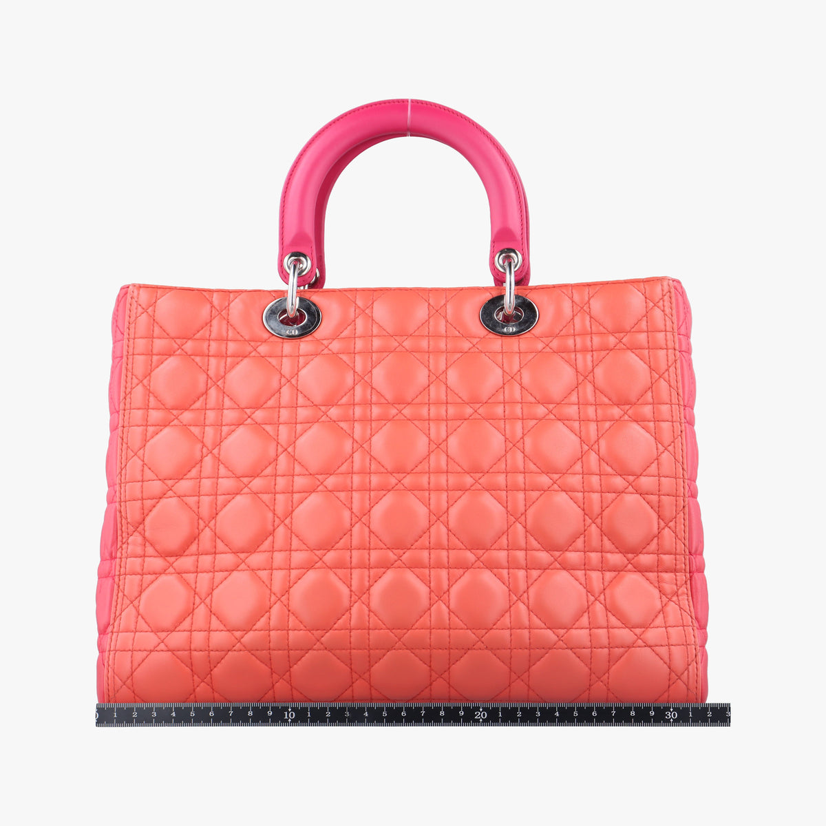 Pre-owned Christian Dior Lady Dior Orange×Pink lambskin  shoulderbag | stylenewstar
