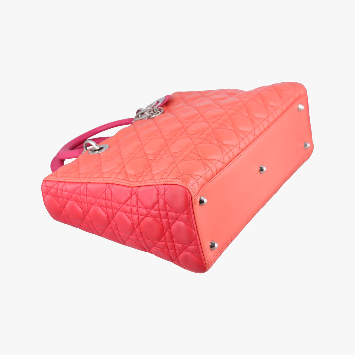 Pre-owned Christian Dior Lady Dior Orange×Pink lambskin  shoulderbag | stylenewstar