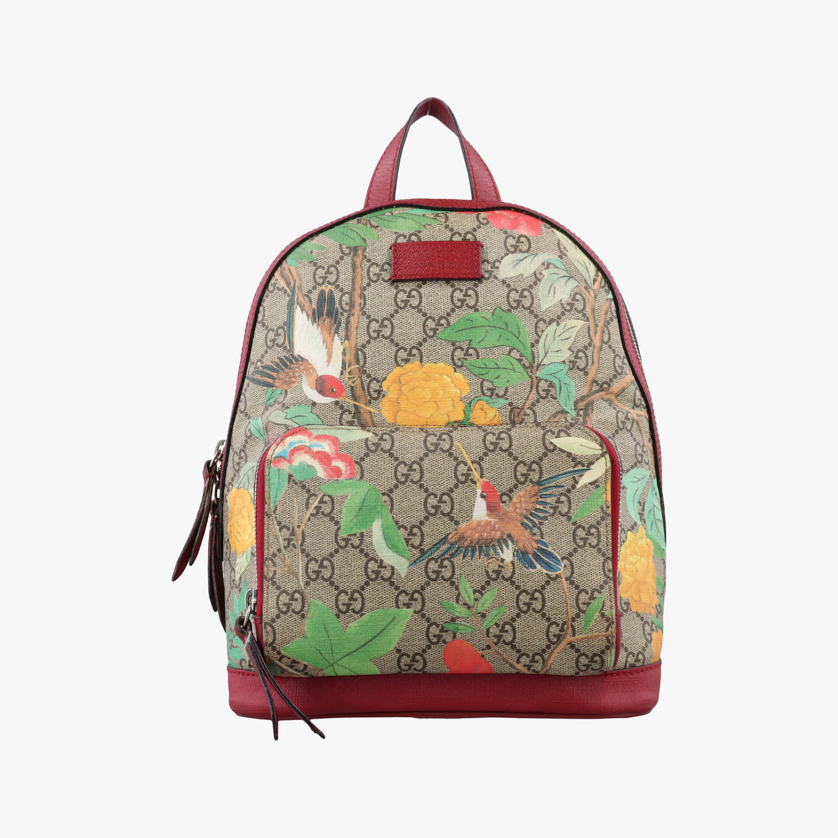 Pre-owned Gucci GG Supreme Tian beige×Multicolour PVC coated canvas×Leather 427042 backpack/rucksack | stylenewstar
