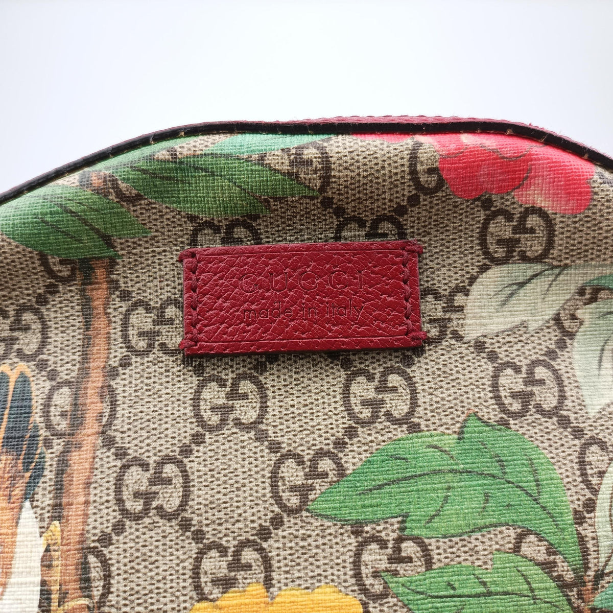 Pre-owned Gucci GG Supreme Tian beige×Multicolour PVC coated canvas×Leather 427042 backpack/rucksack | stylenewstar
