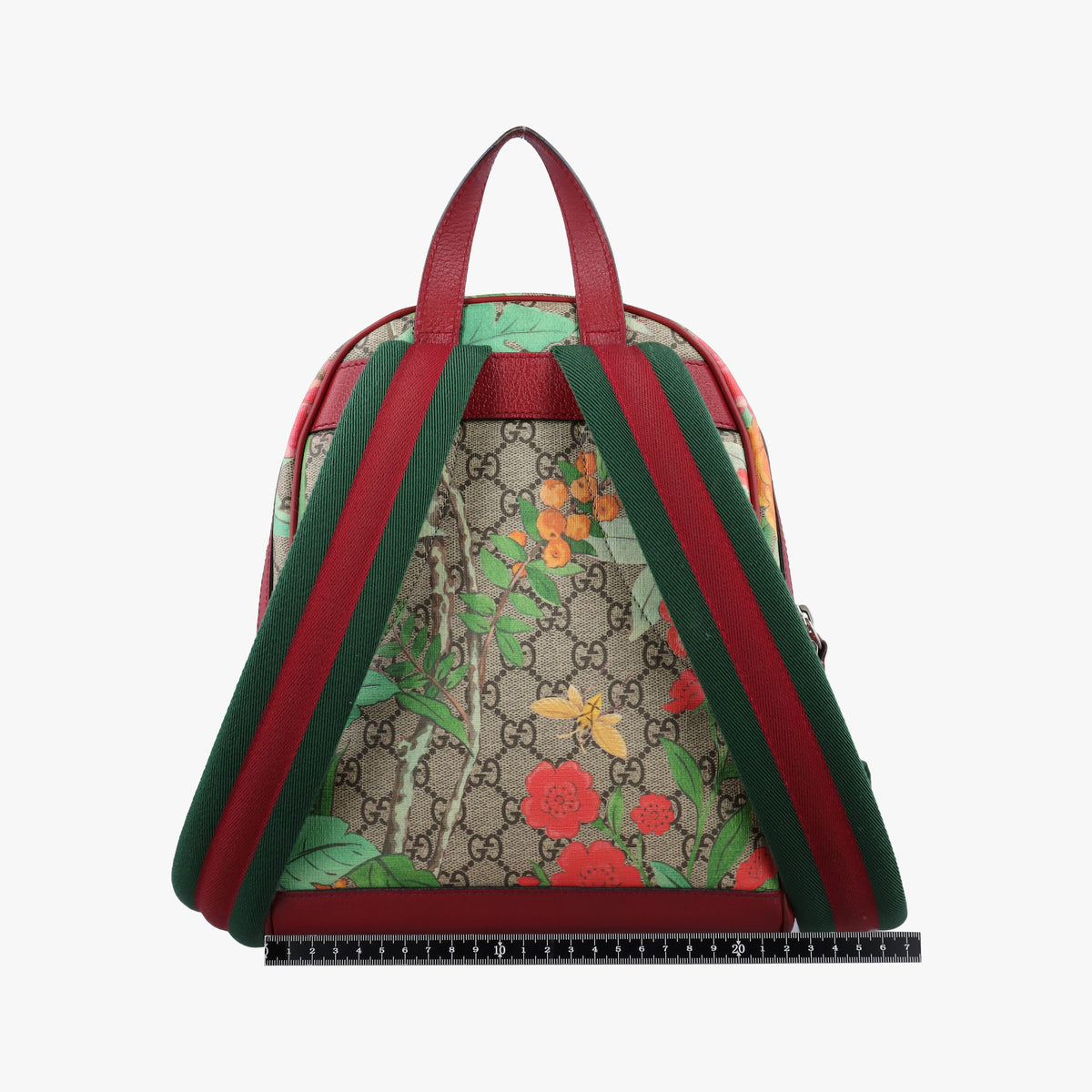 Pre-owned Gucci GG Supreme Tian beige×Multicolour PVC coated canvas×Leather 427042 backpack/rucksack | stylenewstar
