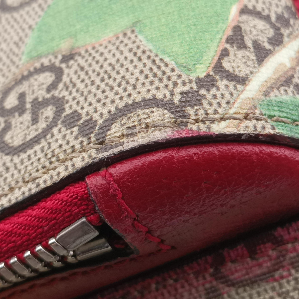 Pre-owned Gucci GG Supreme Tian beige×Multicolour PVC coated canvas×Leather 427042 backpack/rucksack | stylenewstar