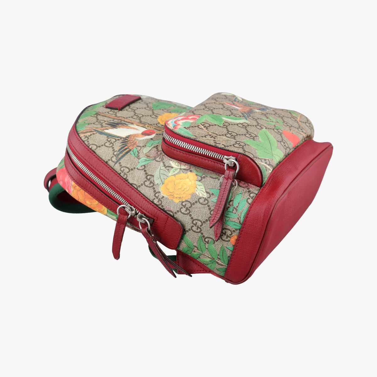 Pre-owned Gucci GG Supreme Tian beige×Multicolour PVC coated canvas×Leather 427042 backpack/rucksack | stylenewstar