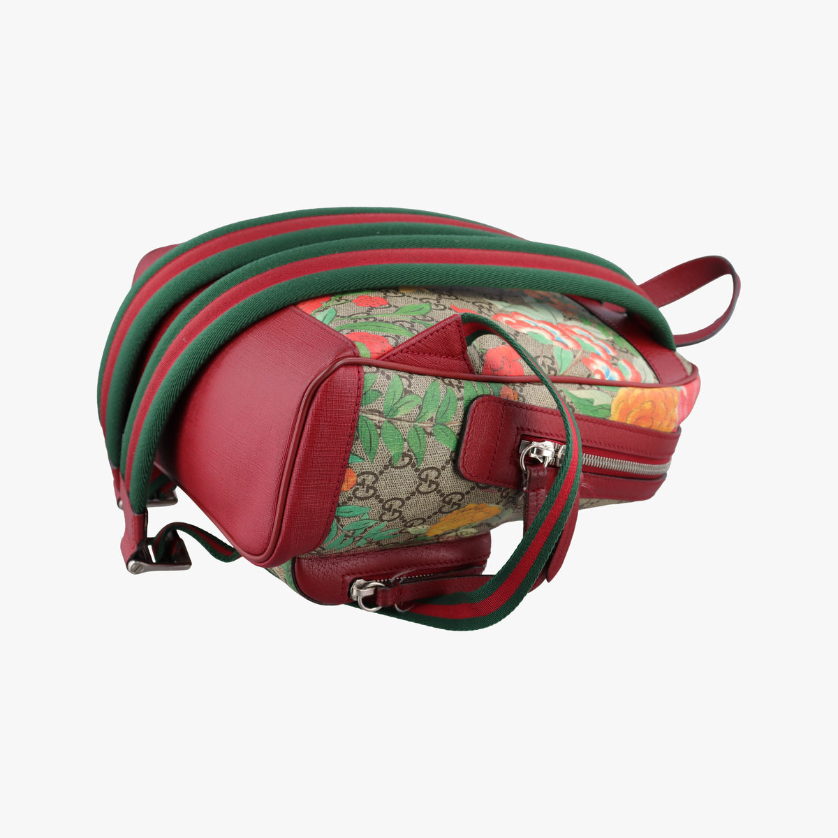 Pre-owned Gucci GG Supreme Tian beige×Multicolour PVC coated canvas×Leather 427042 backpack/rucksack | stylenewstar
