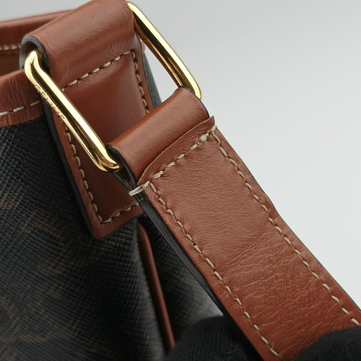 Secondhand Celine Small Bucket Brown PVC coated canvas×Leather  shoulderbag | stylenewstar
