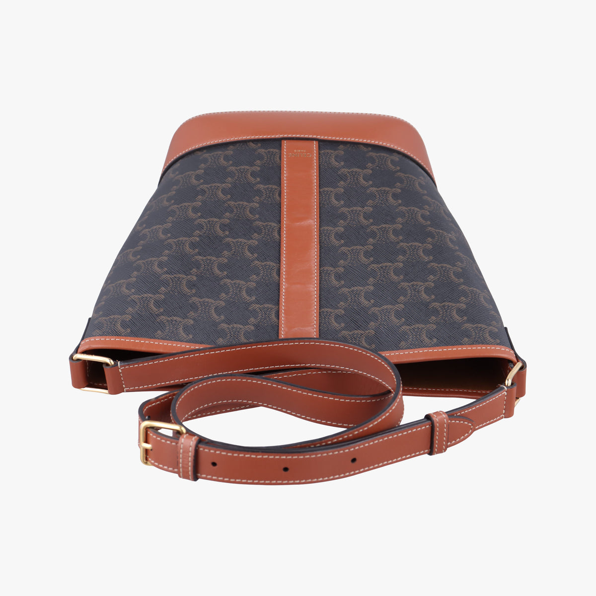 Secondhand Celine Small Bucket Brown PVC coated canvas×Leather  shoulderbag | stylenewstar