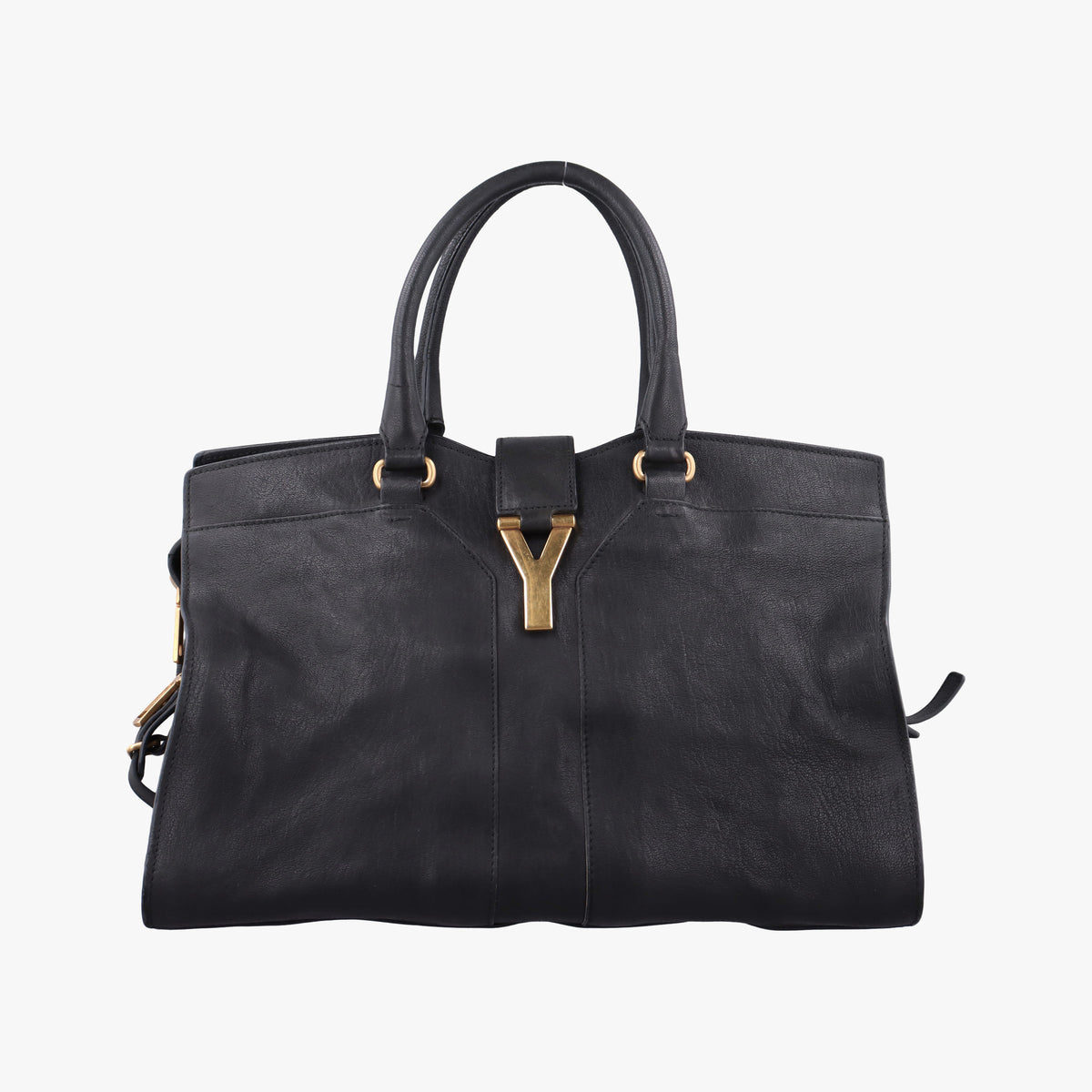 Vintage Yves Saint Laurent Cabas ChYc Black Leather 279079 handbag | stylenewstar