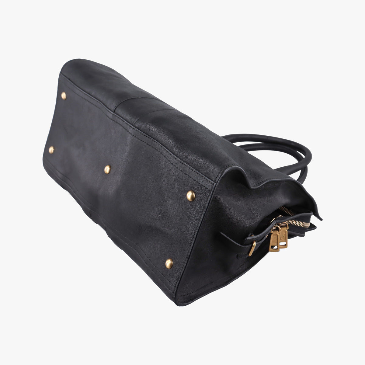 Vintage Yves Saint Laurent Cabas ChYc Black Leather 279079 handbag | stylenewstar