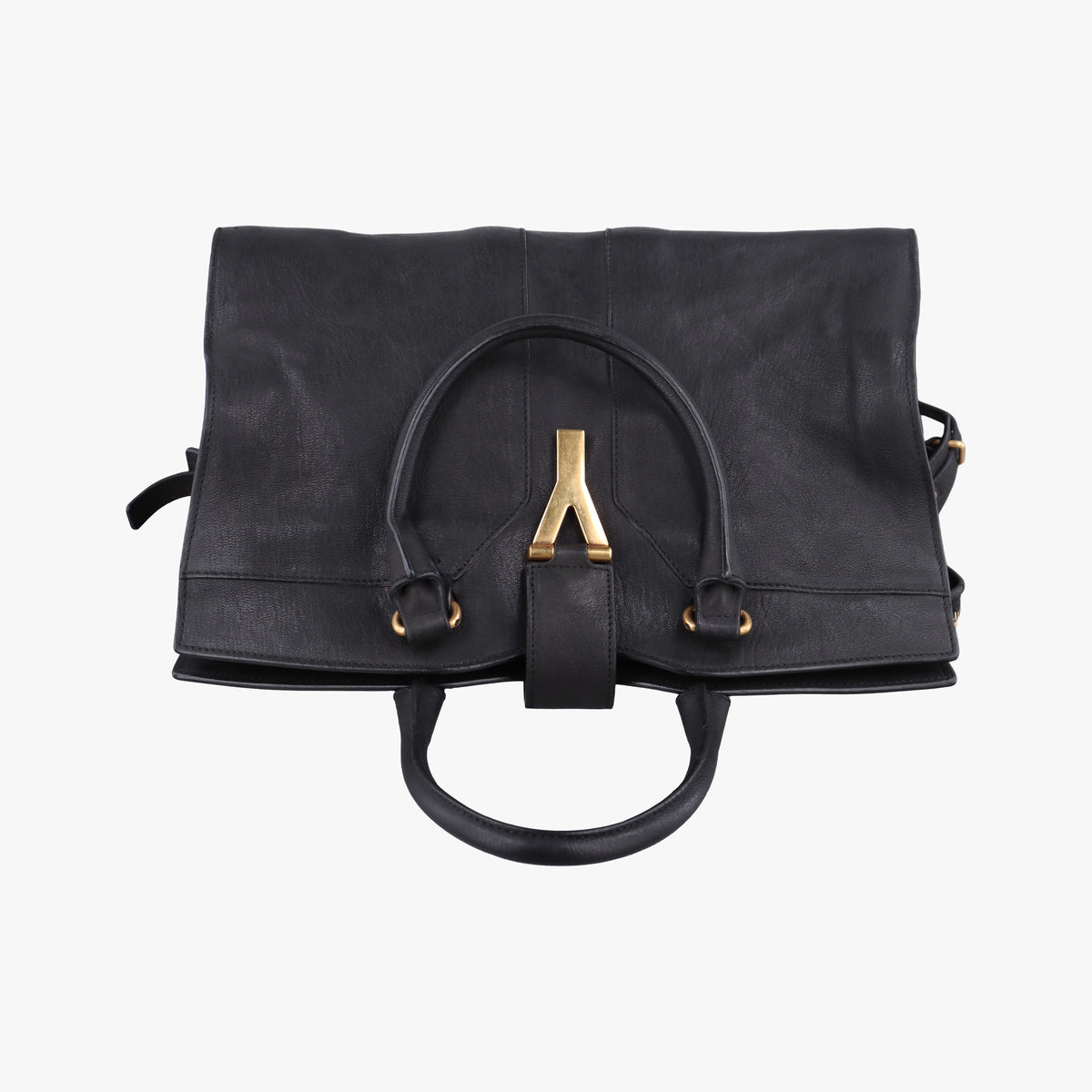Vintage Yves Saint Laurent Cabas ChYc Black Leather 279079 handbag | stylenewstar
