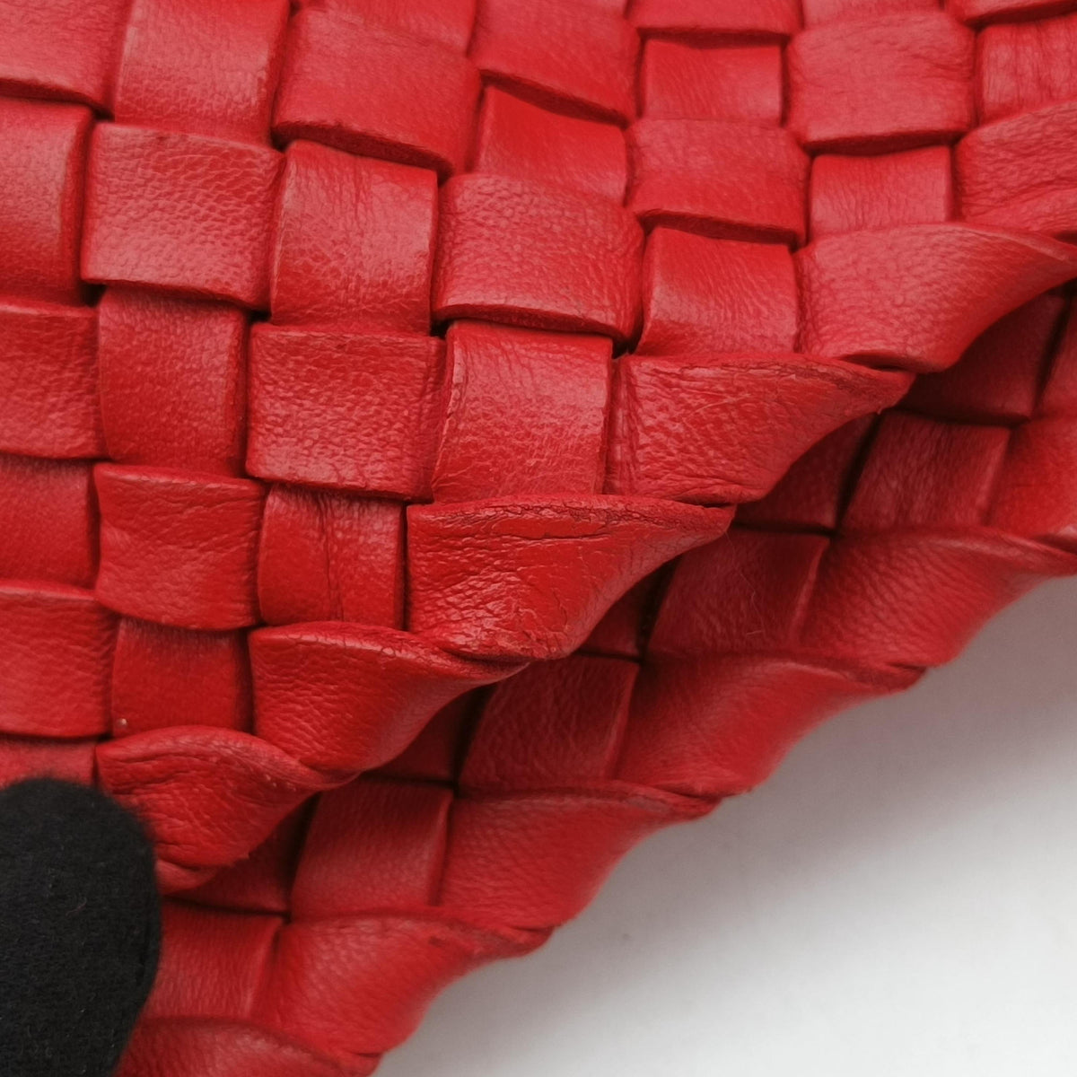 Pre-owned Bottega Veneta Cabat intrecciato Red lambskin  handbag | stylenewstar