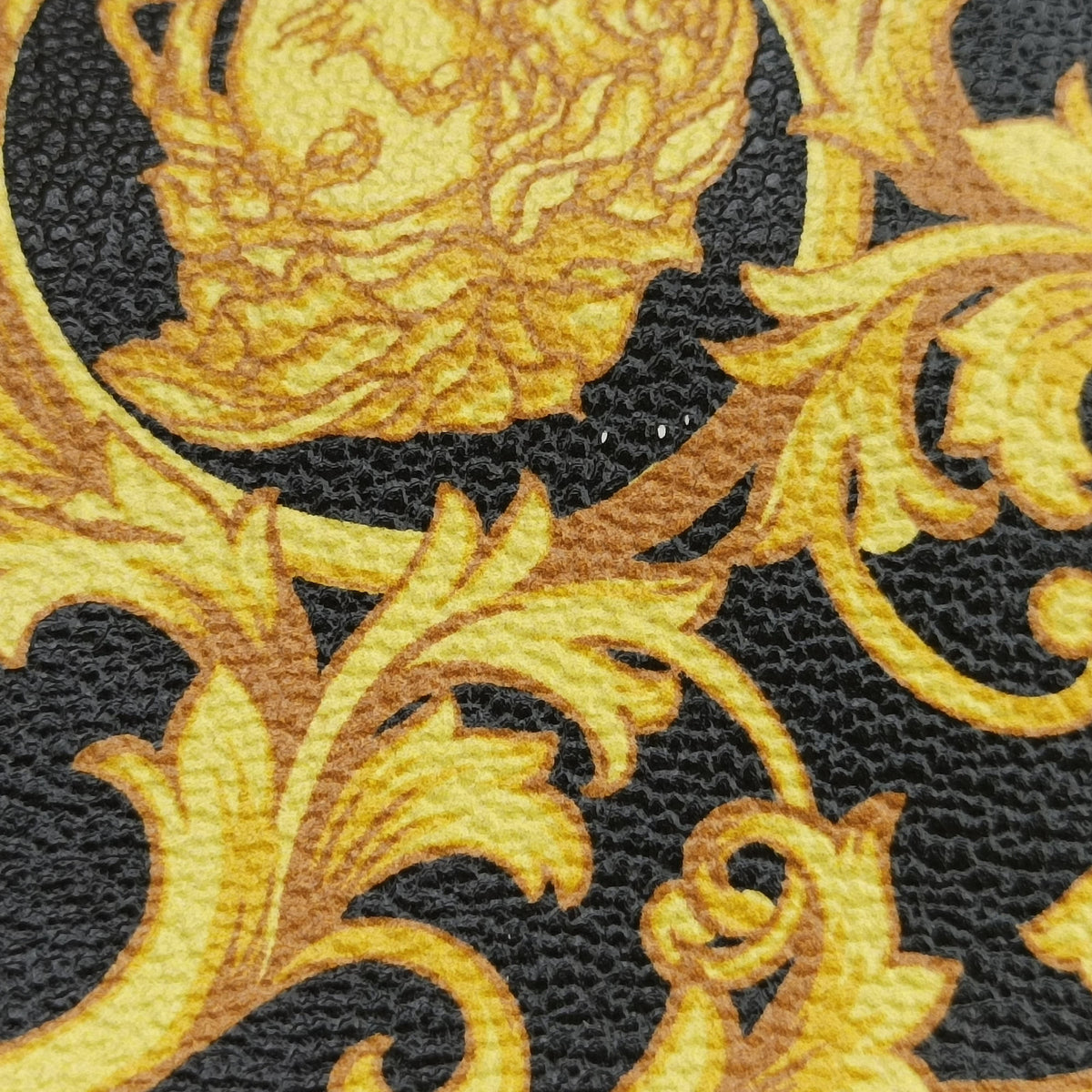 Pre-owned VERSACE Barocco Print Black×Yellow Leather  shoulderbag | stylenewstar