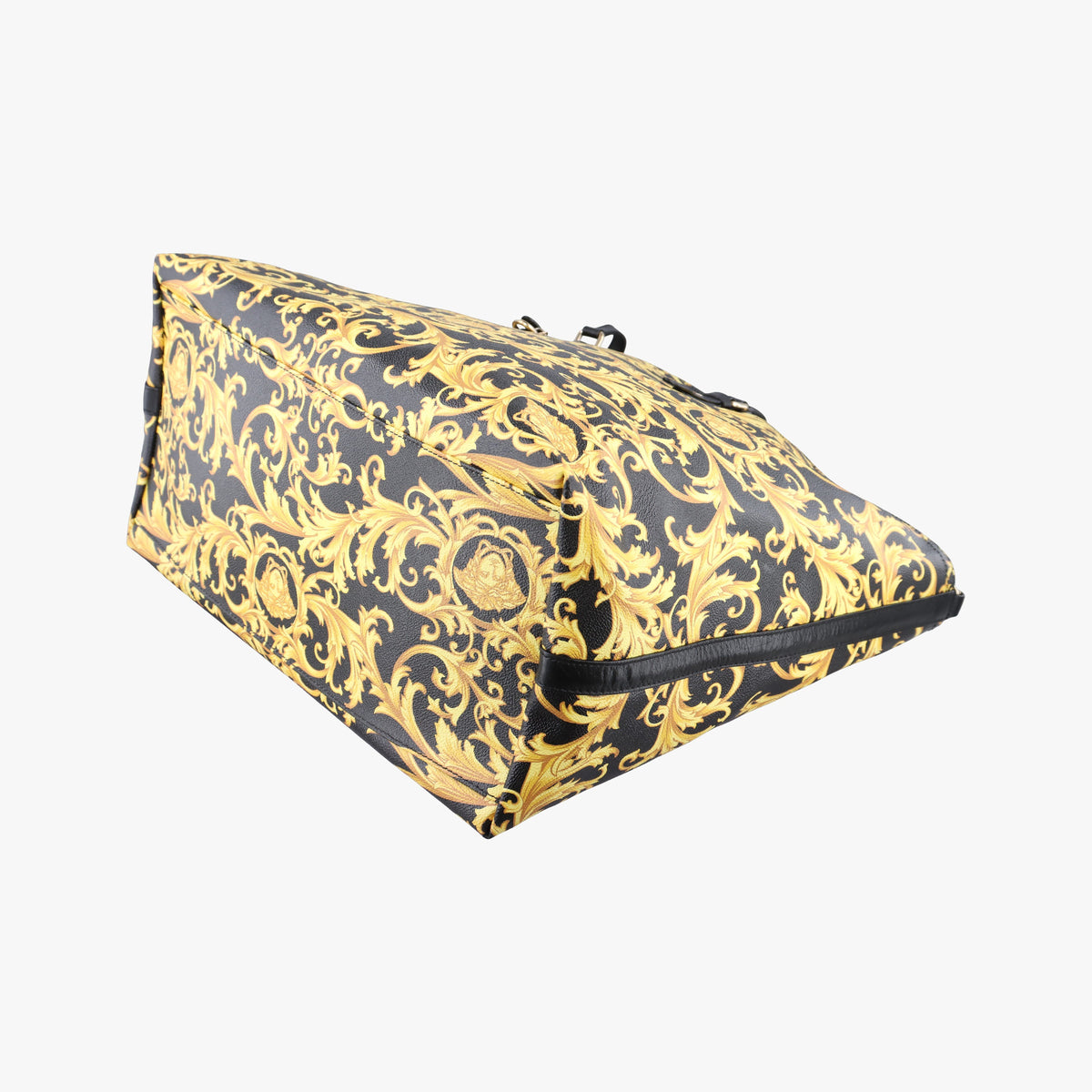 Pre-owned VERSACE Barocco Print Black×Yellow Leather  shoulderbag | stylenewstar
