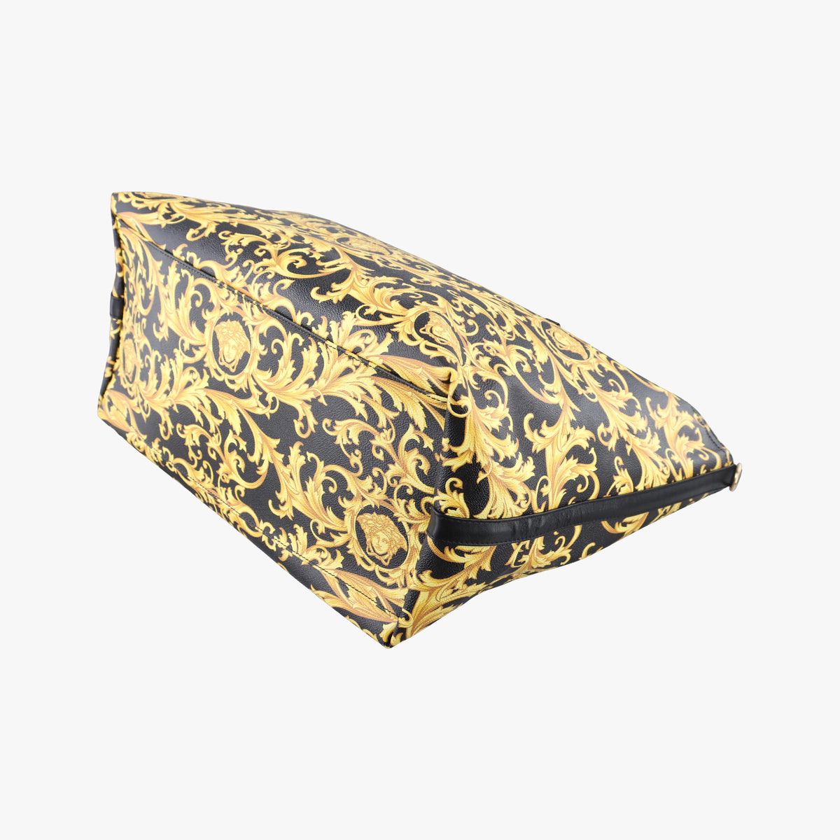 Pre-owned VERSACE Barocco Print Black×Yellow Leather  shoulderbag | stylenewstar