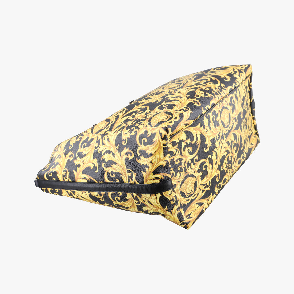 Pre-owned VERSACE Barocco Print Black×Yellow Leather  shoulderbag | stylenewstar