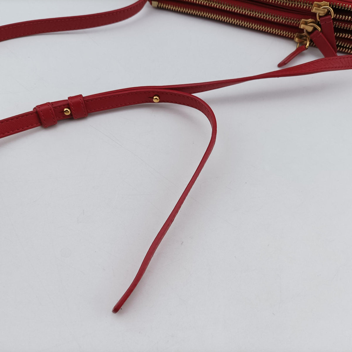 Pre-owned Celine TRIO Red lambskin  shoulderbag | stylenewstar