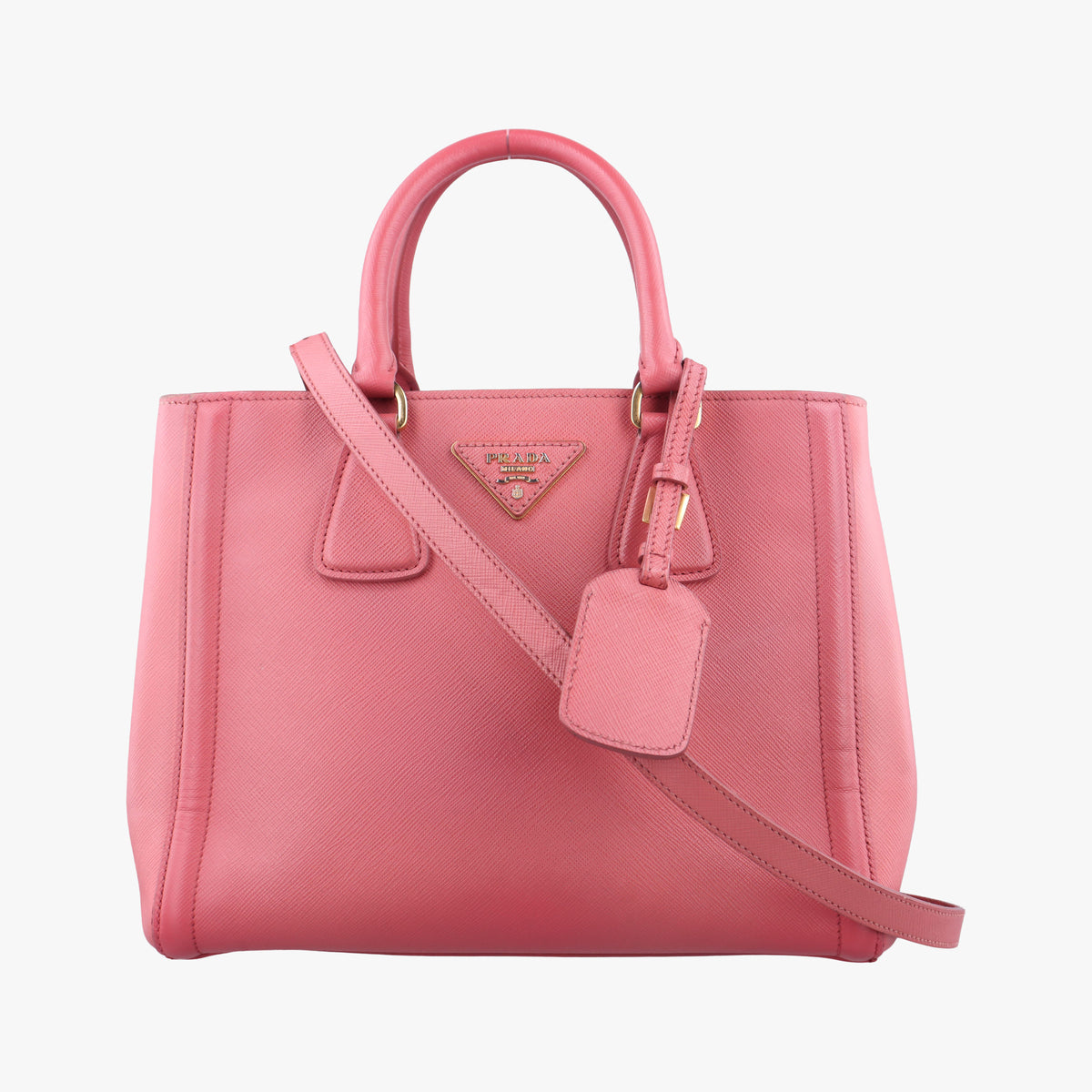 Pre-owned Prada Galleria Pink SAFFIANO Leather BN1844 shoulderbag | stylenewstar