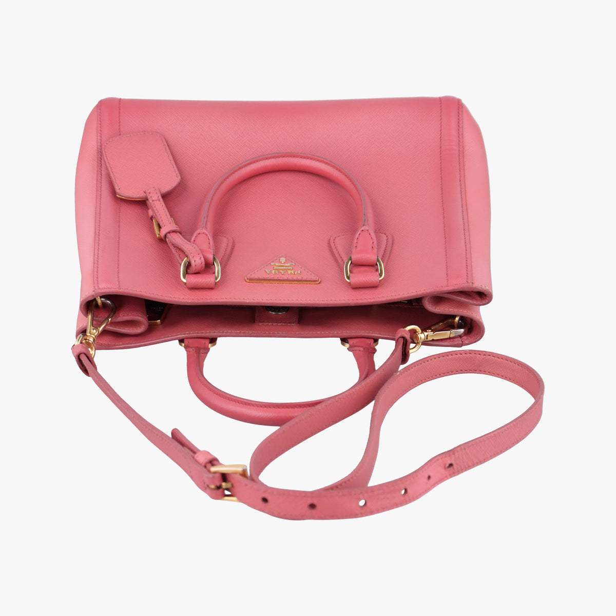 Pre-owned Prada Galleria Pink SAFFIANO Leather BN1844 shoulderbag | stylenewstar