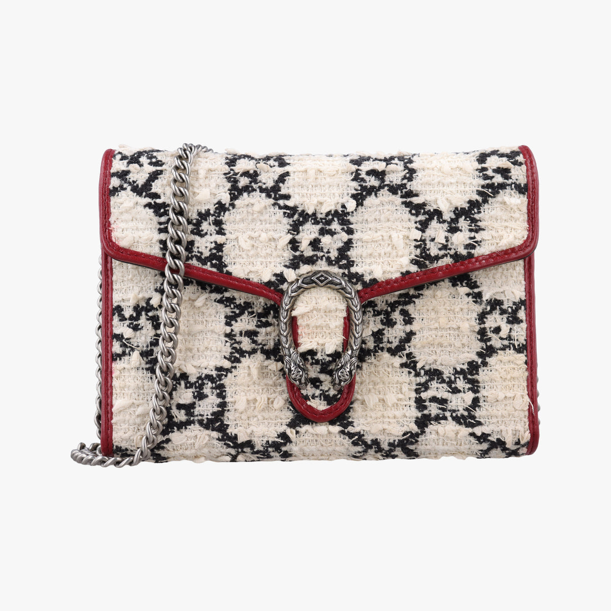 Secondhand Gucci Dionysus Ivory × Red × Black Tweed×Leather 401231 shoulderbag | stylenewstar