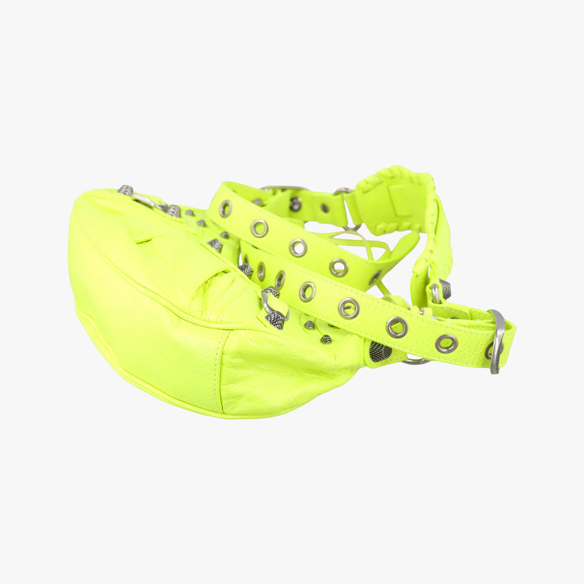 Pre-owned Balenciaga Le Cagole GreenYellow lambskin  shoulderbag | stylenewstar