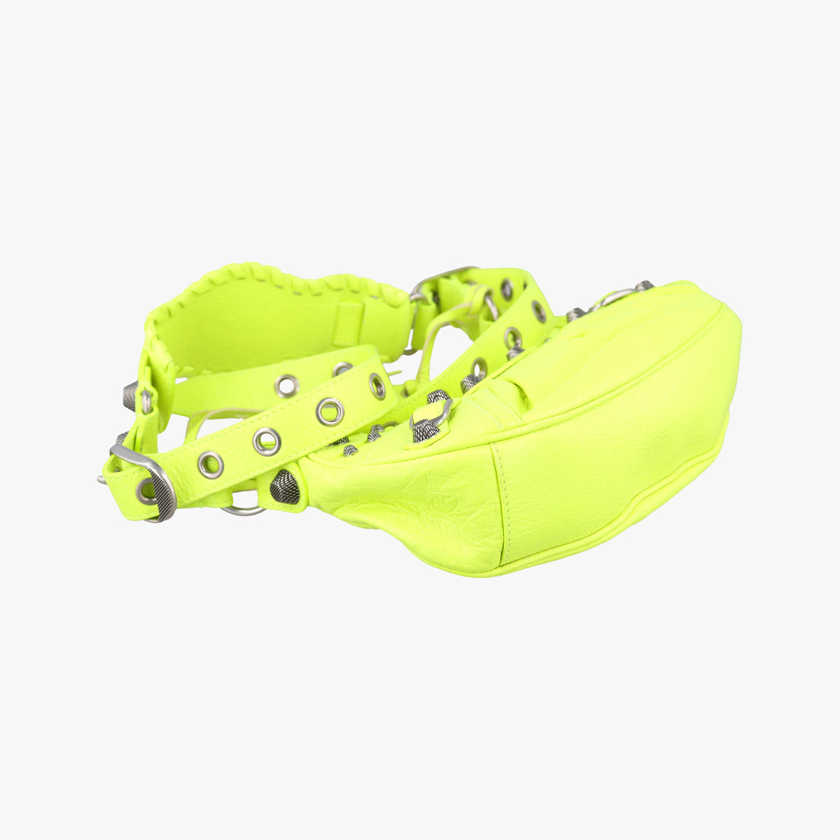 Pre-owned Balenciaga Le Cagole GreenYellow lambskin  shoulderbag | stylenewstar