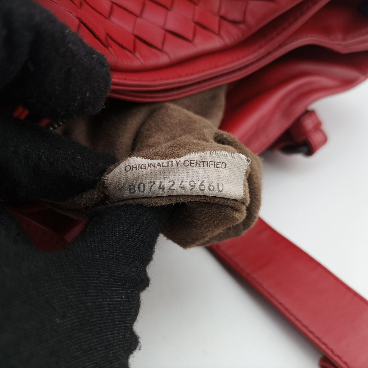Pre-owned Bottega Veneta Roma Intrecciato Red lambskin  shoulderbag | stylenewstar
