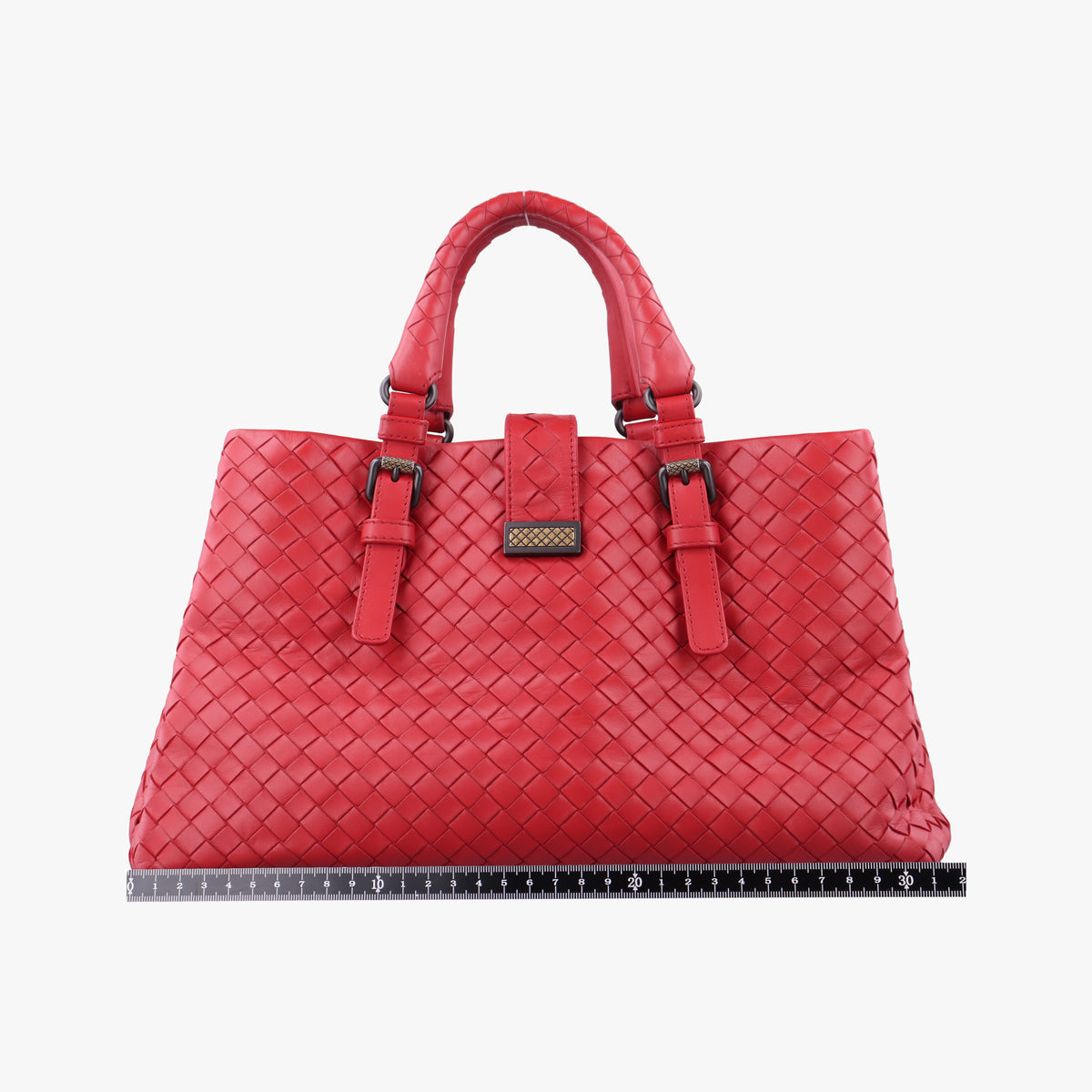 Pre-owned Bottega Veneta Roma Intrecciato Red lambskin  shoulderbag | stylenewstar