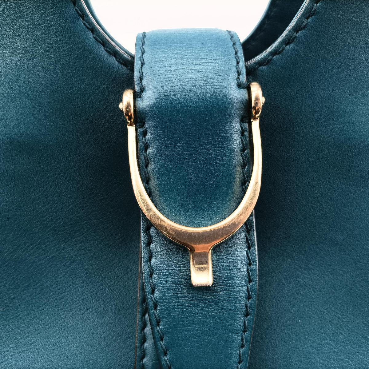 Pre-owned Gucci Stirrup Blue Leather 277515 shoulderbag | stylenewstar
