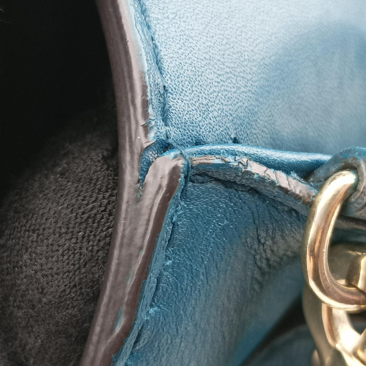 Pre-owned Gucci Stirrup Blue Leather 277515 shoulderbag | stylenewstar