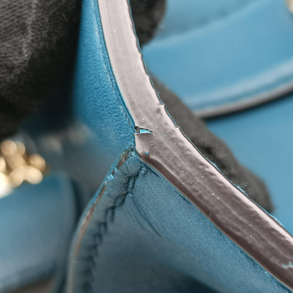 Pre-owned Gucci Stirrup Blue Leather 277515 shoulderbag | stylenewstar