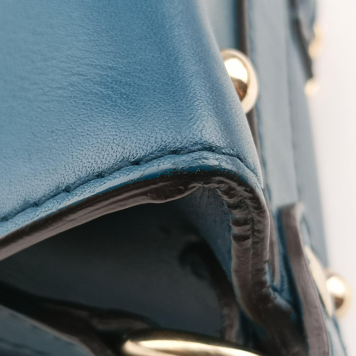 Pre-owned Gucci Stirrup Blue Leather 277515 shoulderbag | stylenewstar