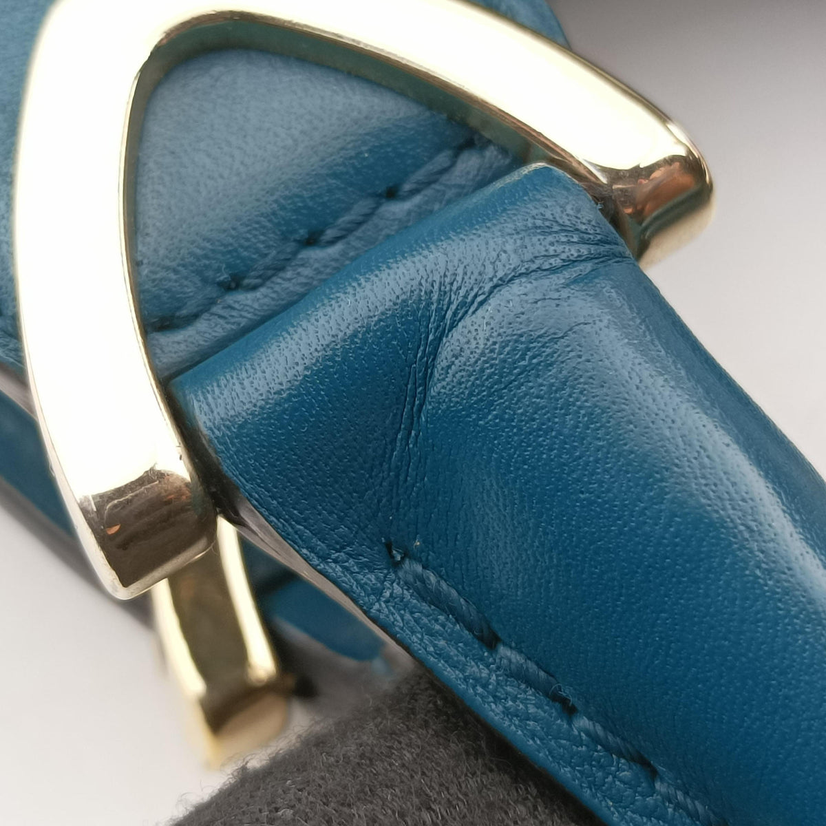 Pre-owned Gucci Stirrup Blue Leather 277515 shoulderbag | stylenewstar