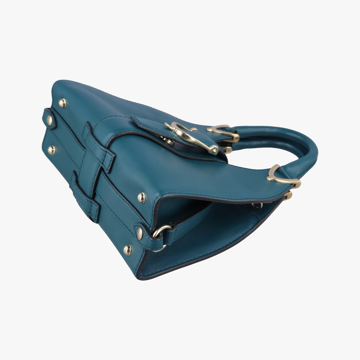 Pre-owned Gucci Stirrup Blue Leather 277515 shoulderbag | stylenewstar