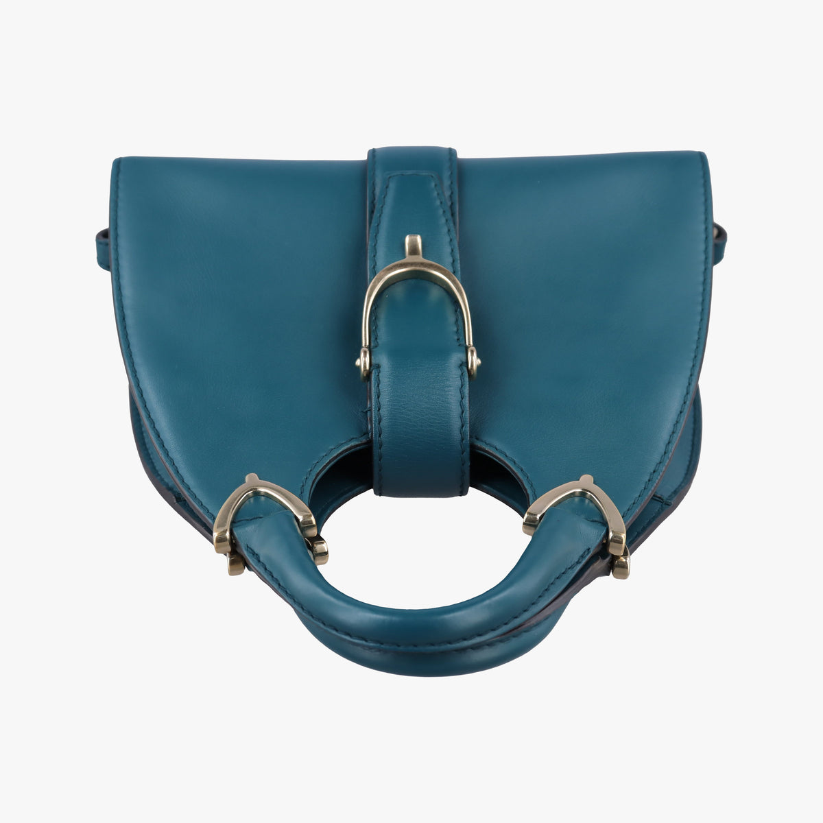 Pre-owned Gucci Stirrup Blue Leather 277515 shoulderbag | stylenewstar