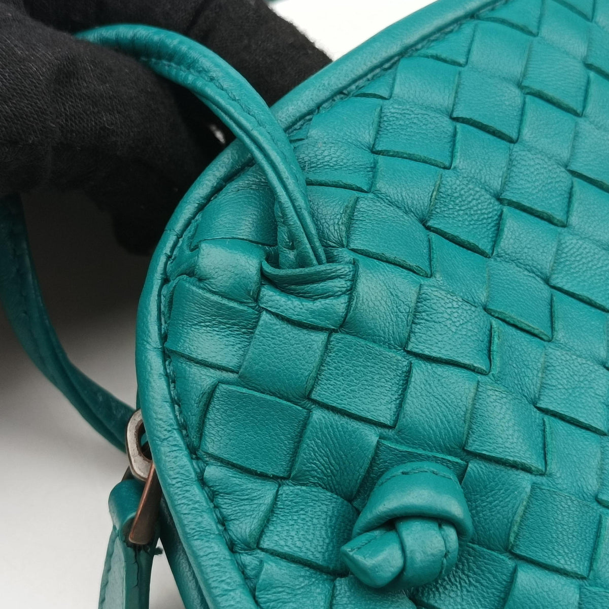 Vintage Bottega Veneta NODINI Intrecciato Green lambskin  shoulderbag | stylenewstar