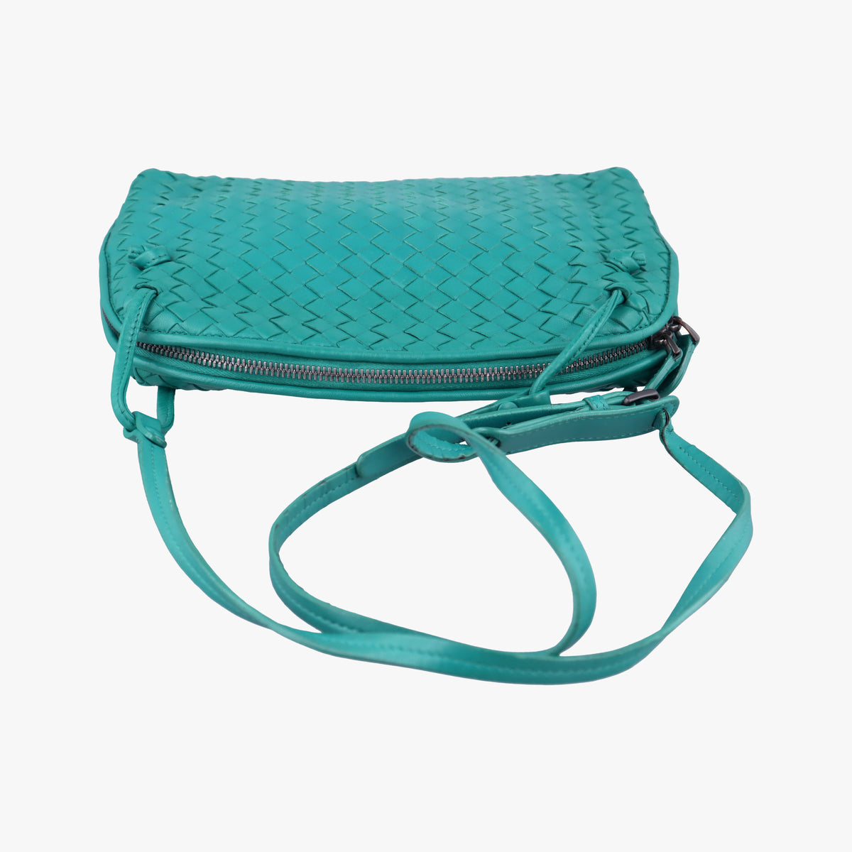 Vintage Bottega Veneta NODINI Intrecciato Green lambskin  shoulderbag | stylenewstar