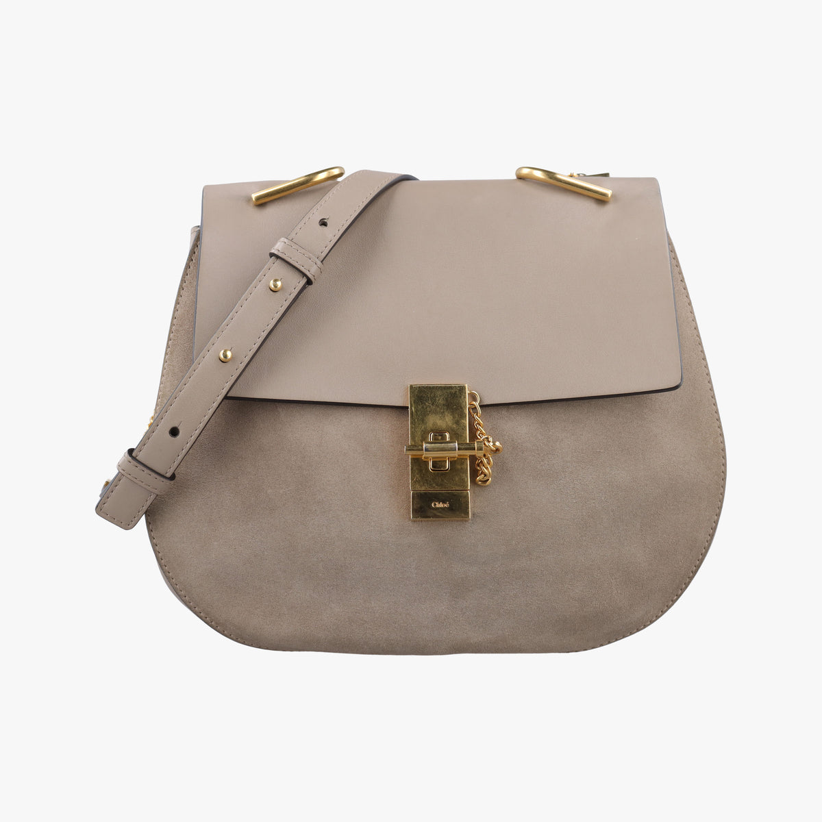 Pre-owned Chloe DREW Grey Leather × suede  shoulderbag | stylenewstar