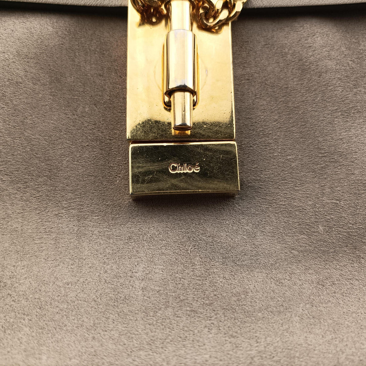 Pre-owned Chloe DREW Grey Leather × suede  shoulderbag | stylenewstar