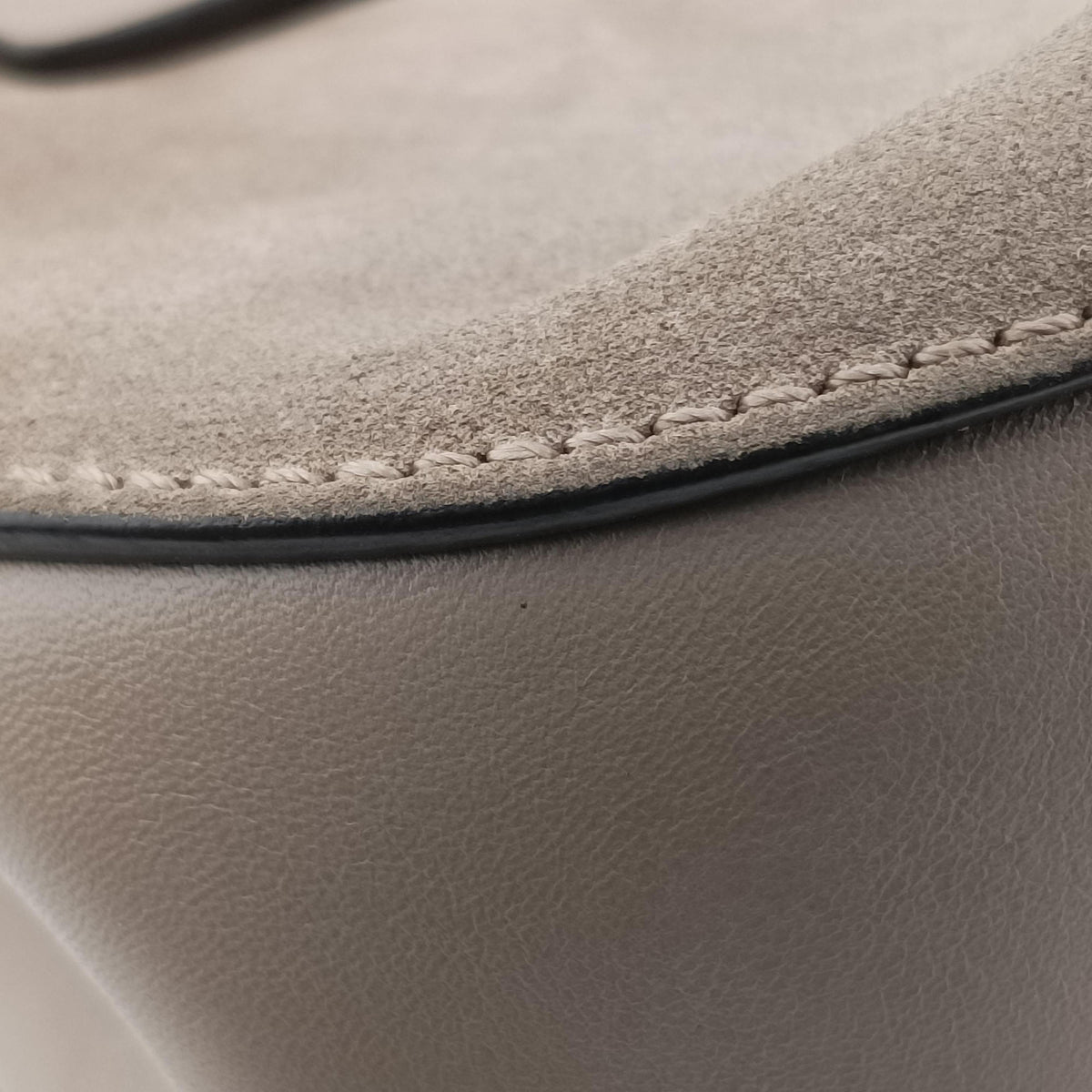 Pre-owned Chloe DREW Grey Leather × suede  shoulderbag | stylenewstar