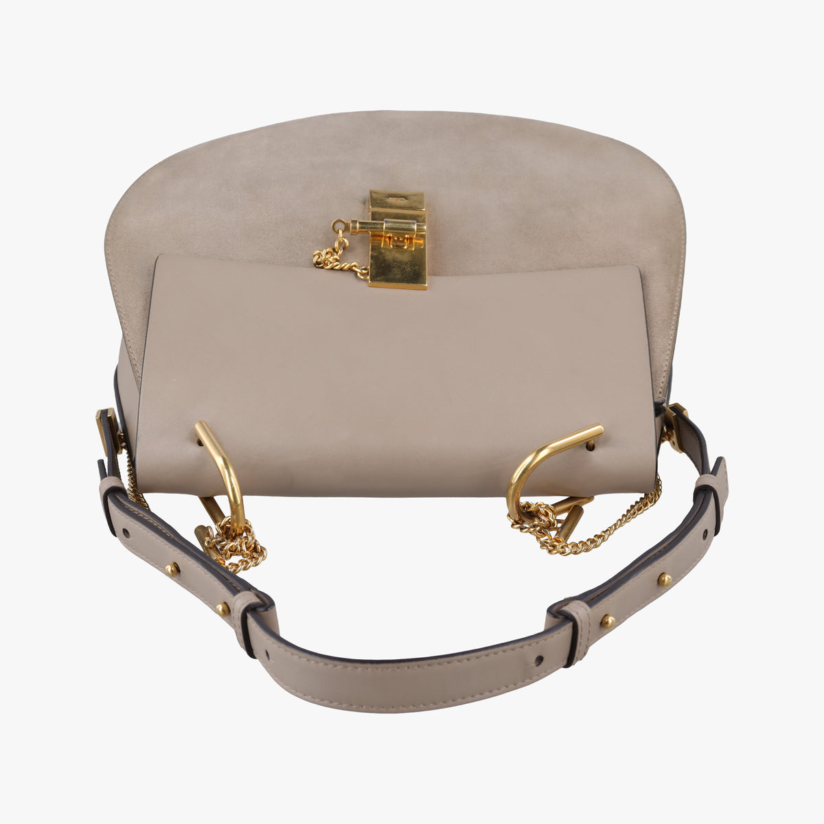 Pre-owned Chloe DREW Grey Leather × suede  shoulderbag | stylenewstar
