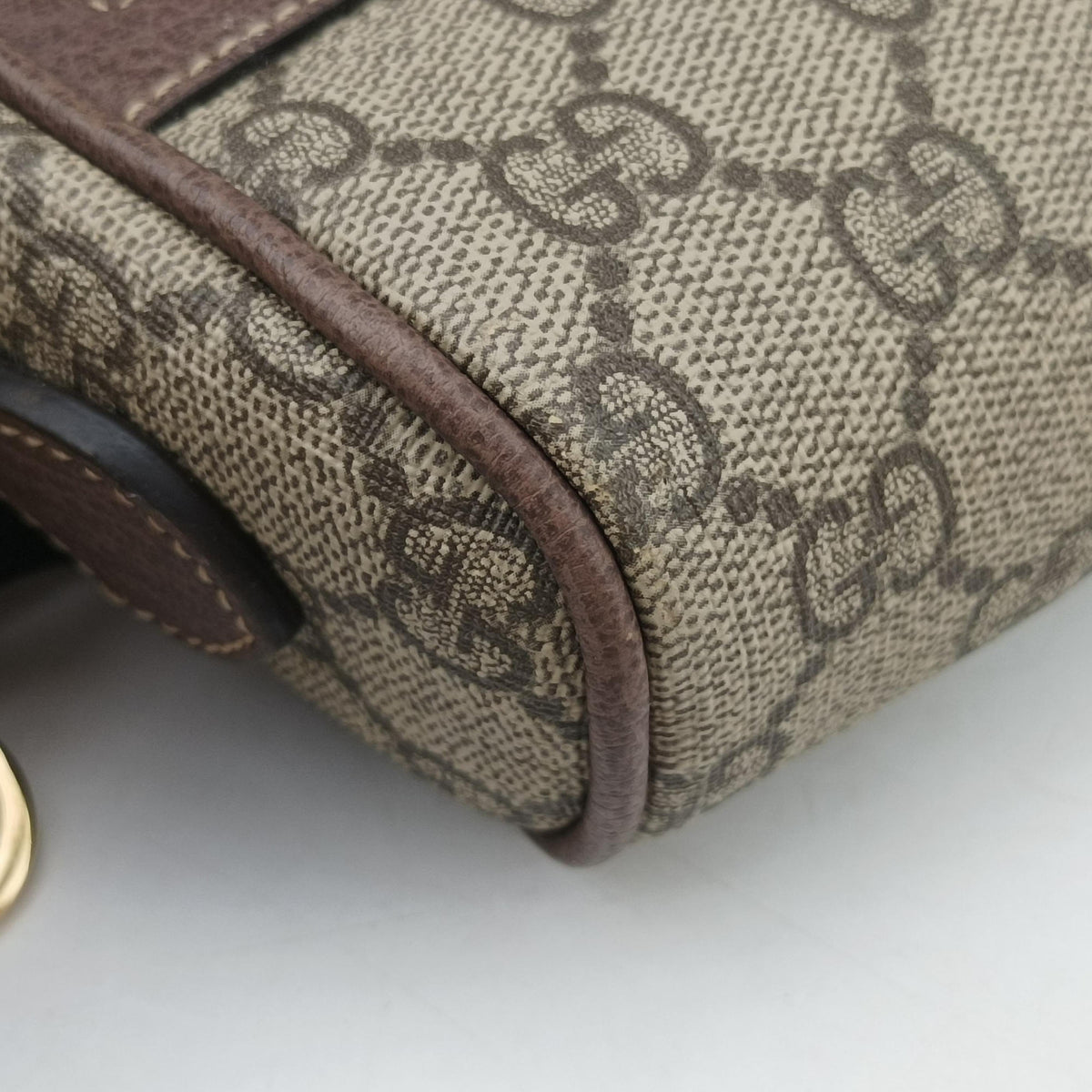 Secondhand Gucci OPHIDIA Brown×red×green PVC coated canvas 517350 shoulderbag | stylenewstar