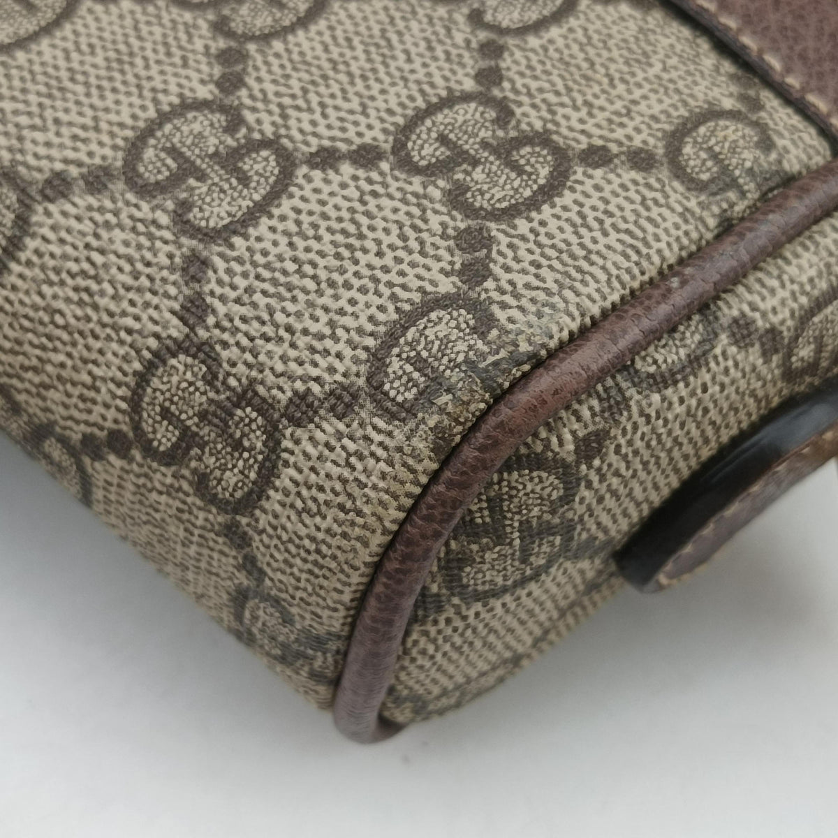 Secondhand Gucci OPHIDIA Brown×red×green PVC coated canvas 517350 shoulderbag | stylenewstar